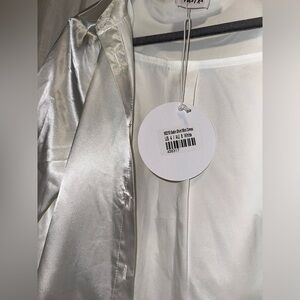 Princess Polly satin shirt dress in white